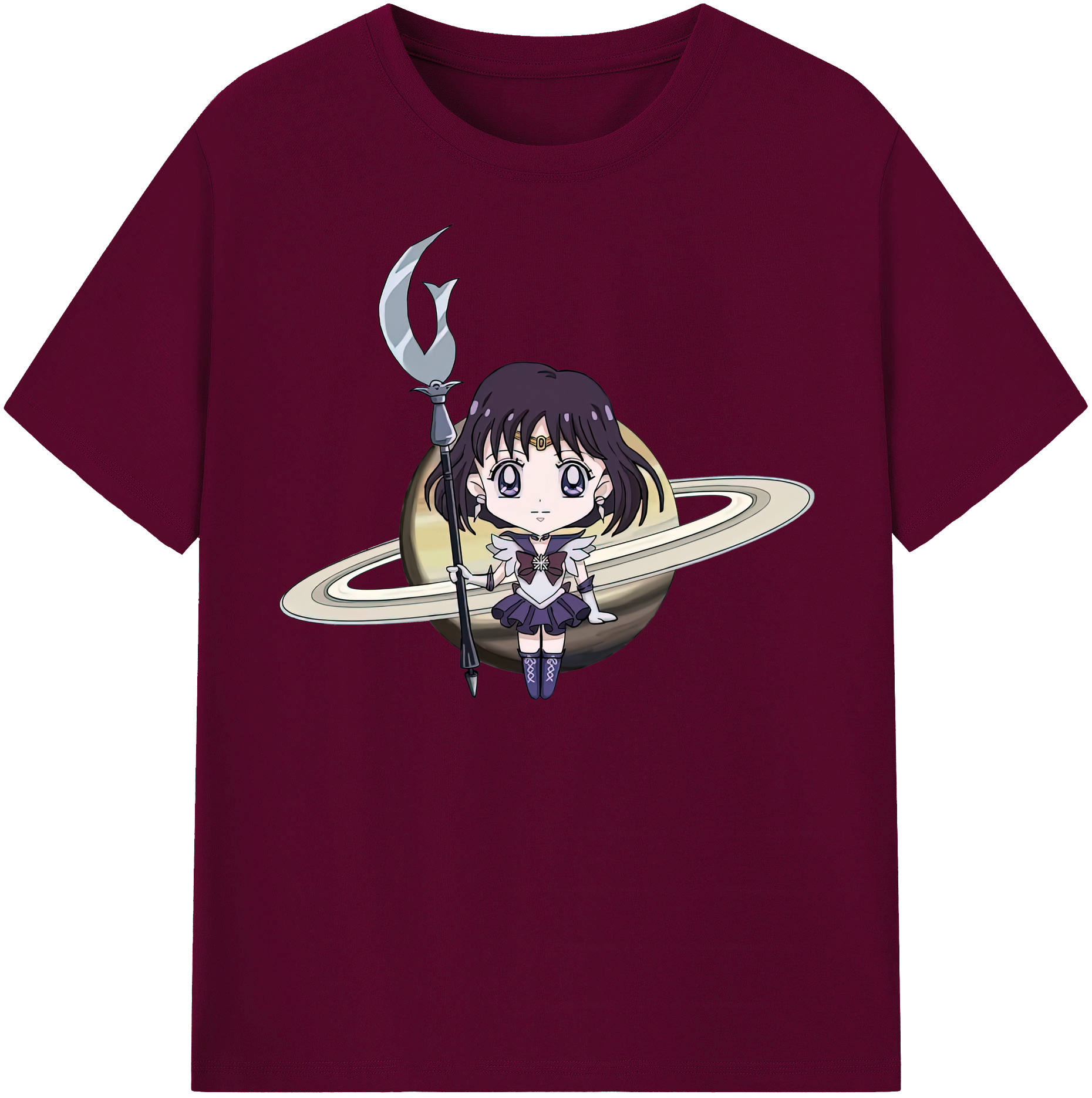 （画像用） 美少女戦士セーラームーン 土萠ほたる Sailor Moon Tomoe Hotaru （セーラーサターン；Sailor Saturn） レディースカジュアルプリントTシャツ（綿100％）